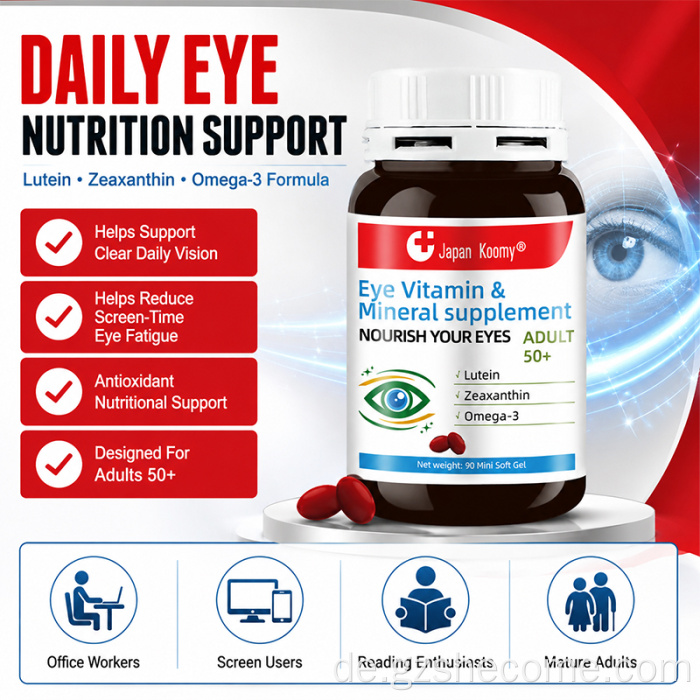 Shecome Eye Vitamin Softgels Unterstützung der Augengesundheit und des Sehvermögens